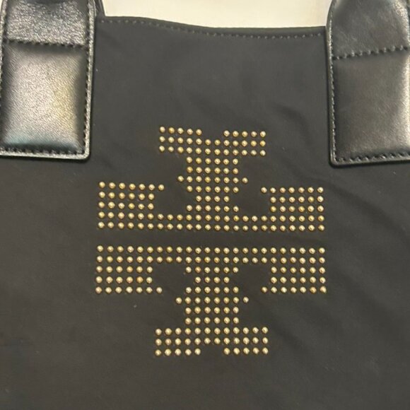 Stunning! ~ TORY BURCH Large Ball Stud Tote Bag PUP Solid Color - Picture 2 of 14